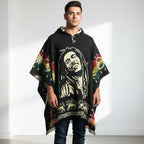 Vintage Bob Marley Hooded Poncho  HandMade Wool Poncho