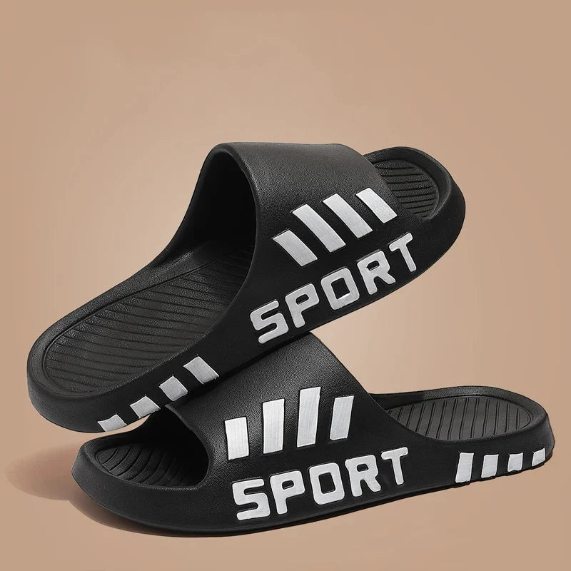 Summer Fashion Slippers For Men Indoor Outdoor Sandals Beach Flip Flop Thick Sole Male Slides Summer Non-Slip Men Shower Slipper