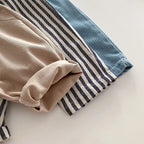 Kids Tapped Casual Striped Pants 0-5T Girls Boys Fashion Stripe Trousers Children Solid Denim Jeans Britches