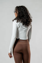 Women's Terra Recovery Arc Long Sleeve Crop (White)